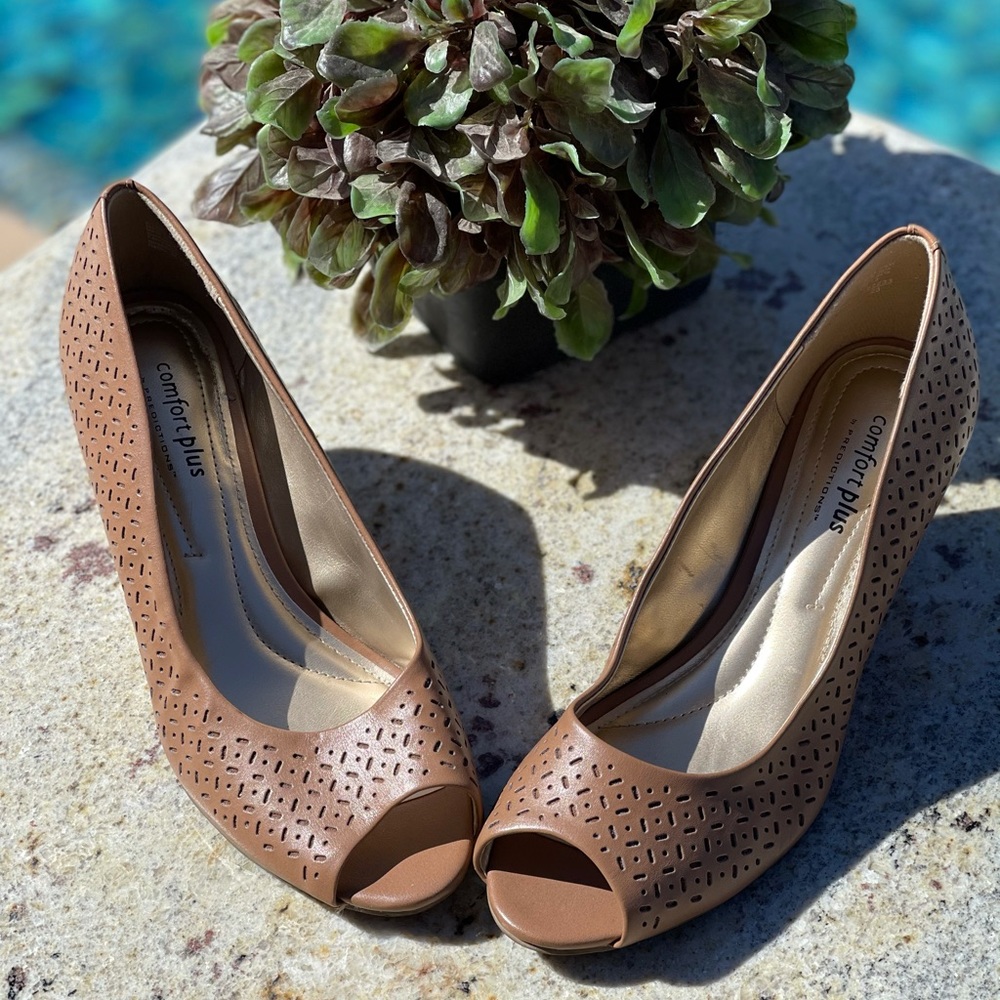 ComfortPlus Wedge Peep Toe Heels